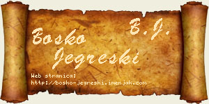 Boško Jegreški vizit kartica
